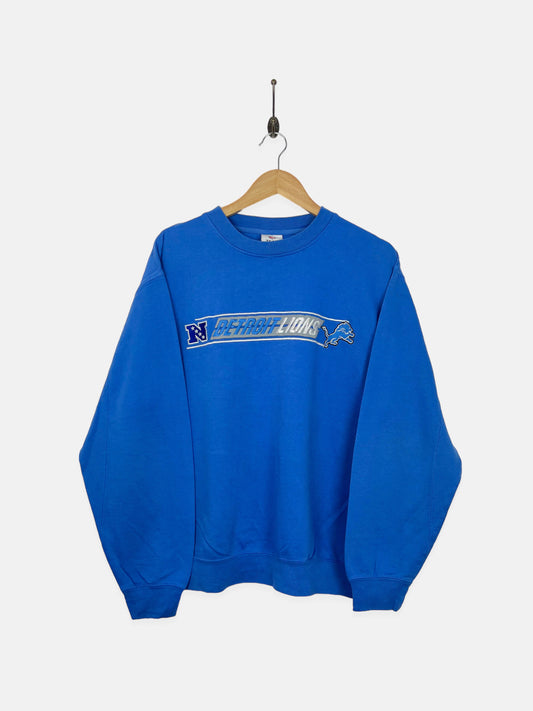 90's Detroit Lions NFL Embroidered Vintage Sweatshirt Size M-L