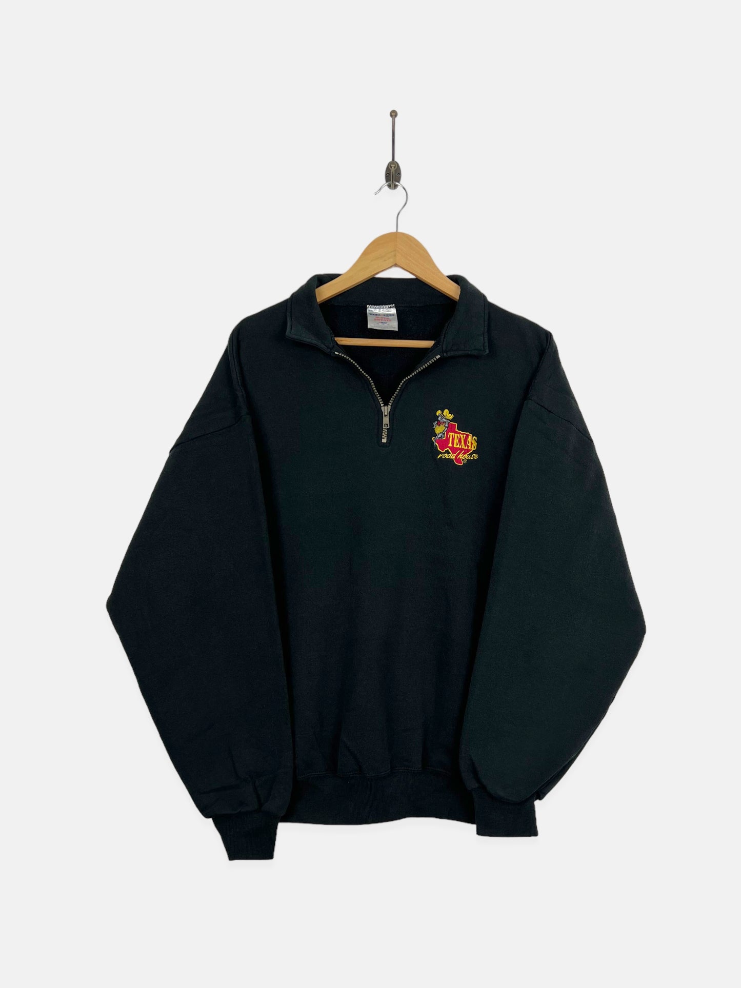 90's Texas Roadhouse Embroidered Vintage Quarterzip Sweatshirt Size M-L