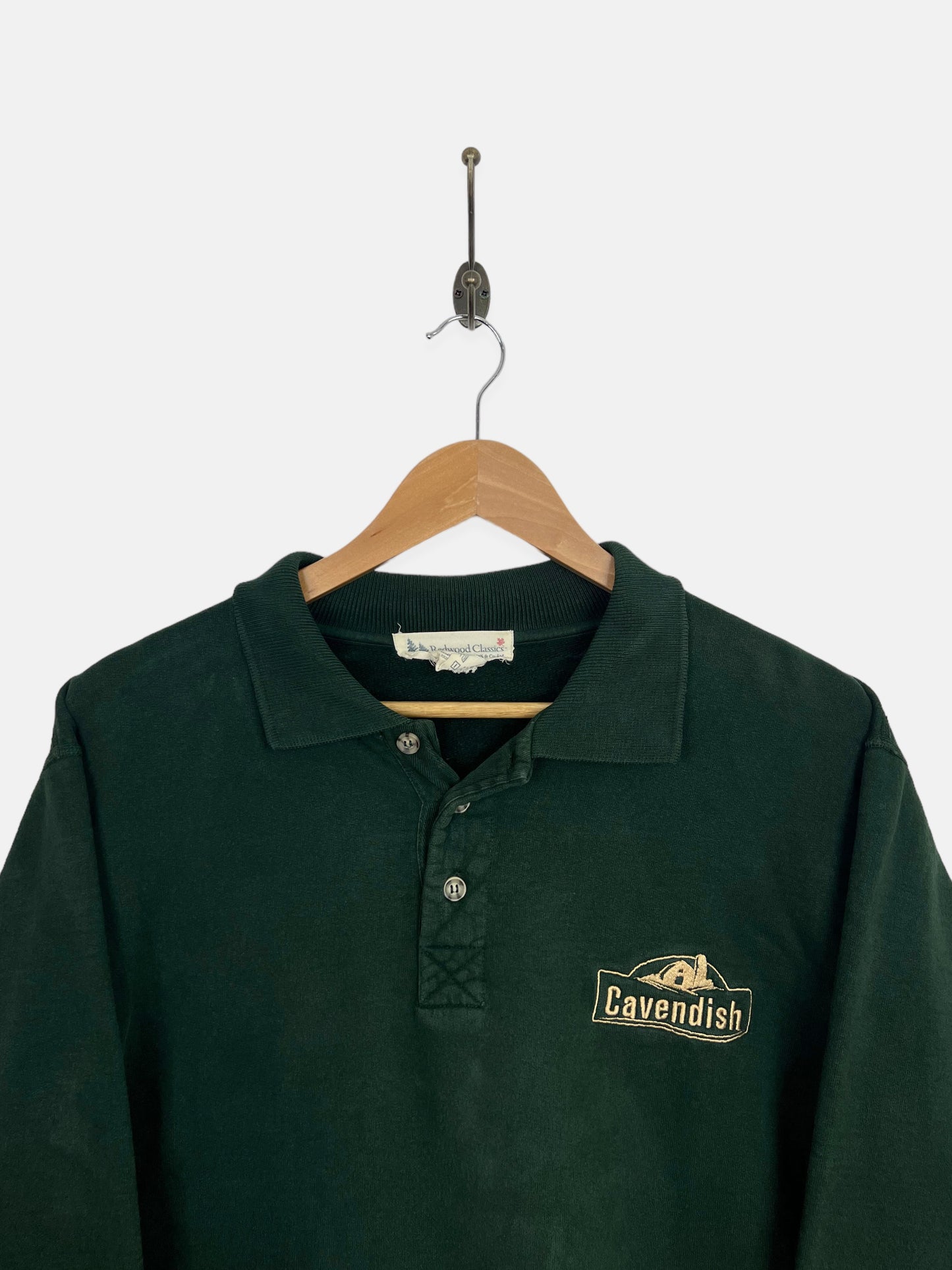 90's Cavendish Canada Made Embroidered Vintage Collared Sweatshirt Size M-L