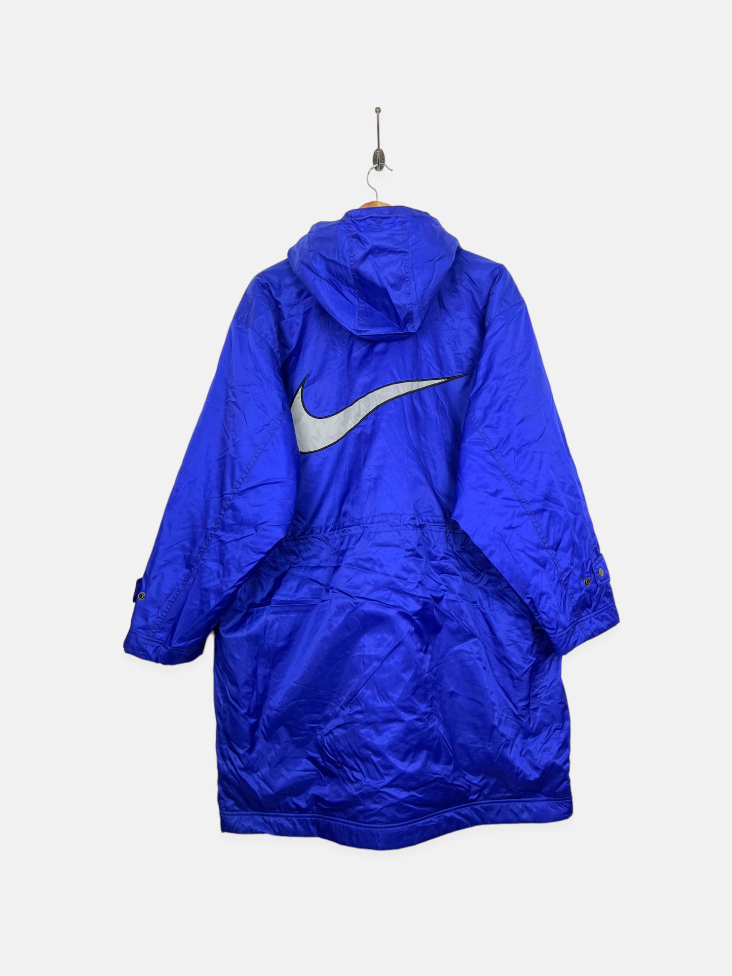 90's Nike Embroidered Trench Jacket with Hood Size L
