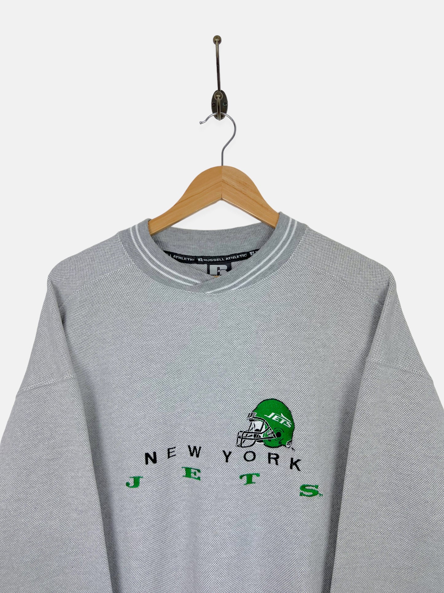 90's New York Jets NFL USA Made Embroidered Vintage Sweatshirt Size L-XL