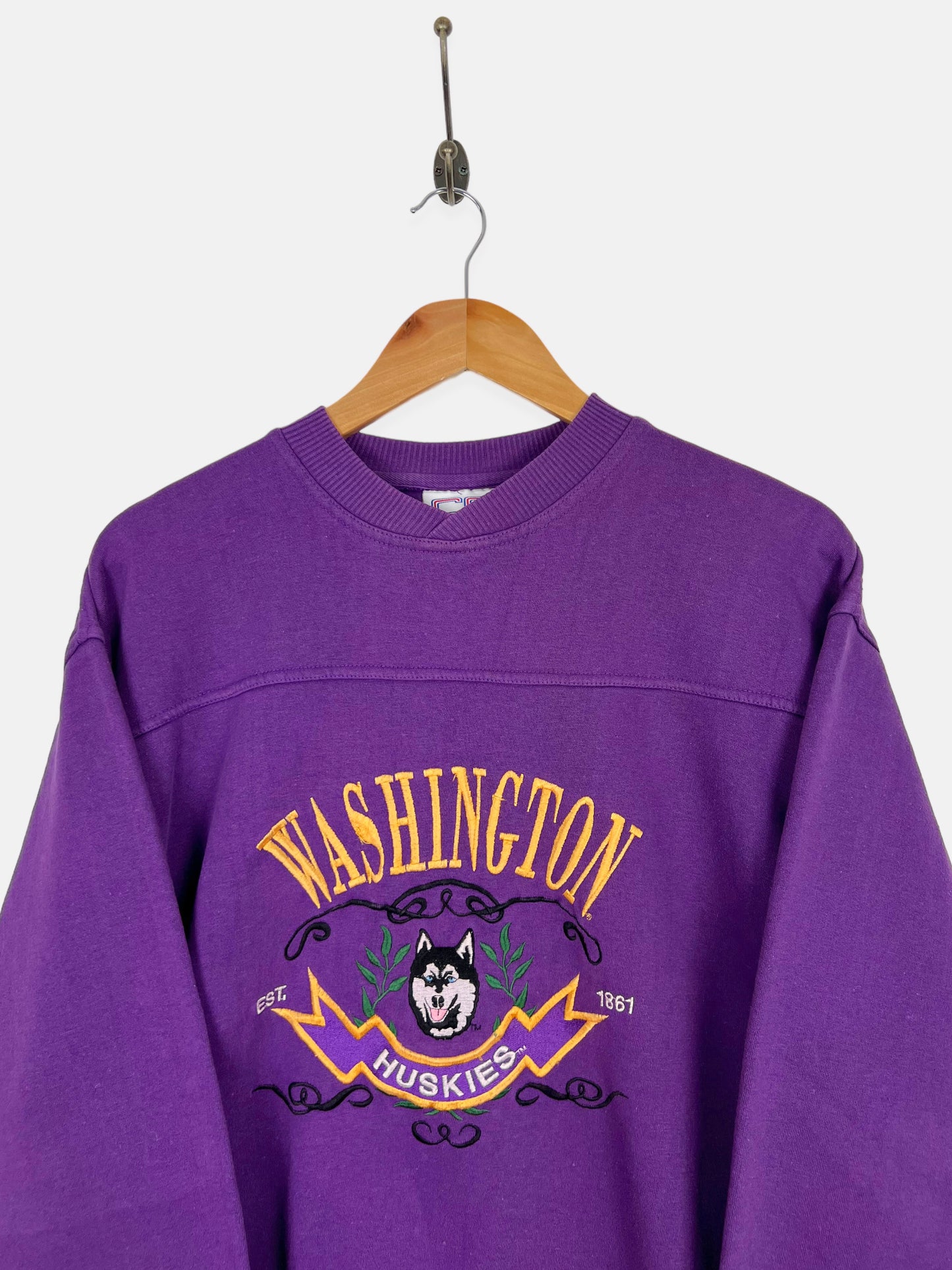 90's Washington Huskies Embroidered Vintage Sweatshirt Size 12
