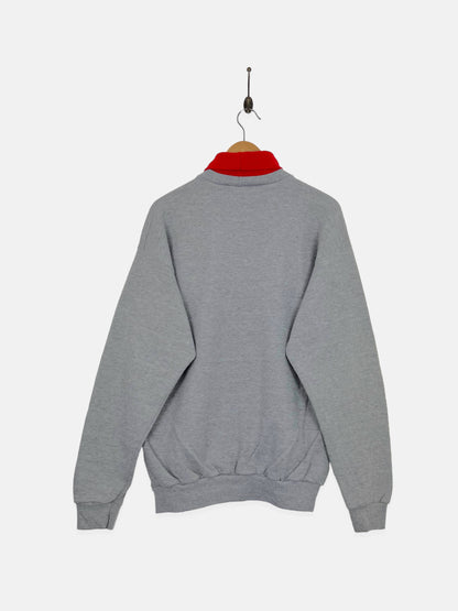 90's Carolina Hurricanes NHL USA Made Embroidered Vintage Mock-Neck Sweatshirt Size L