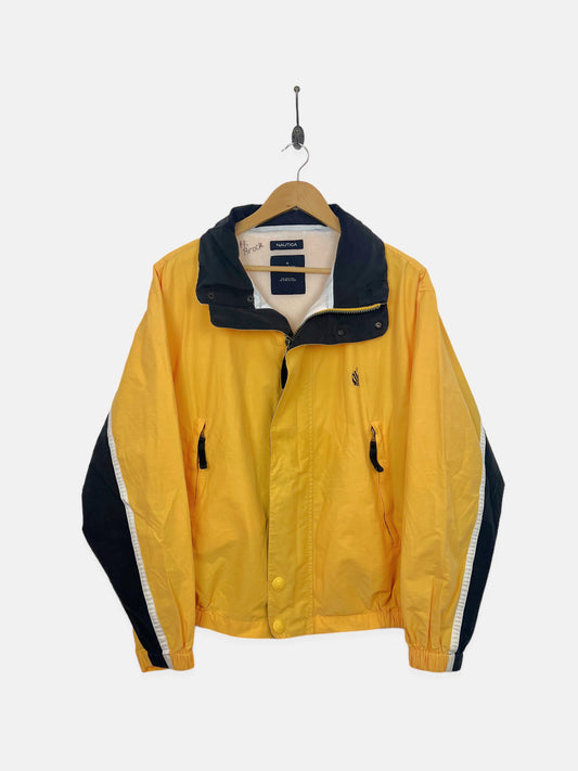 90's Nautica Embroidered Vintage Jacket with Foldout Hood Size S-M