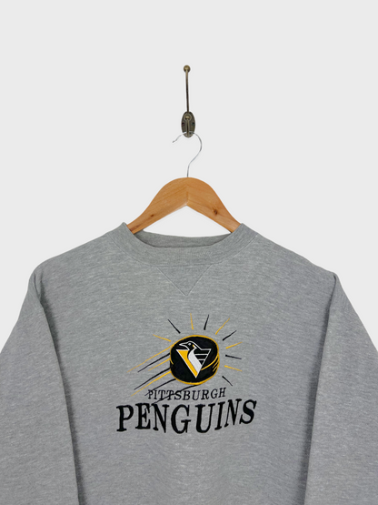 90's Pittsburgh Penguins NHL Embroidered Vintage Sweatshirt Size 8