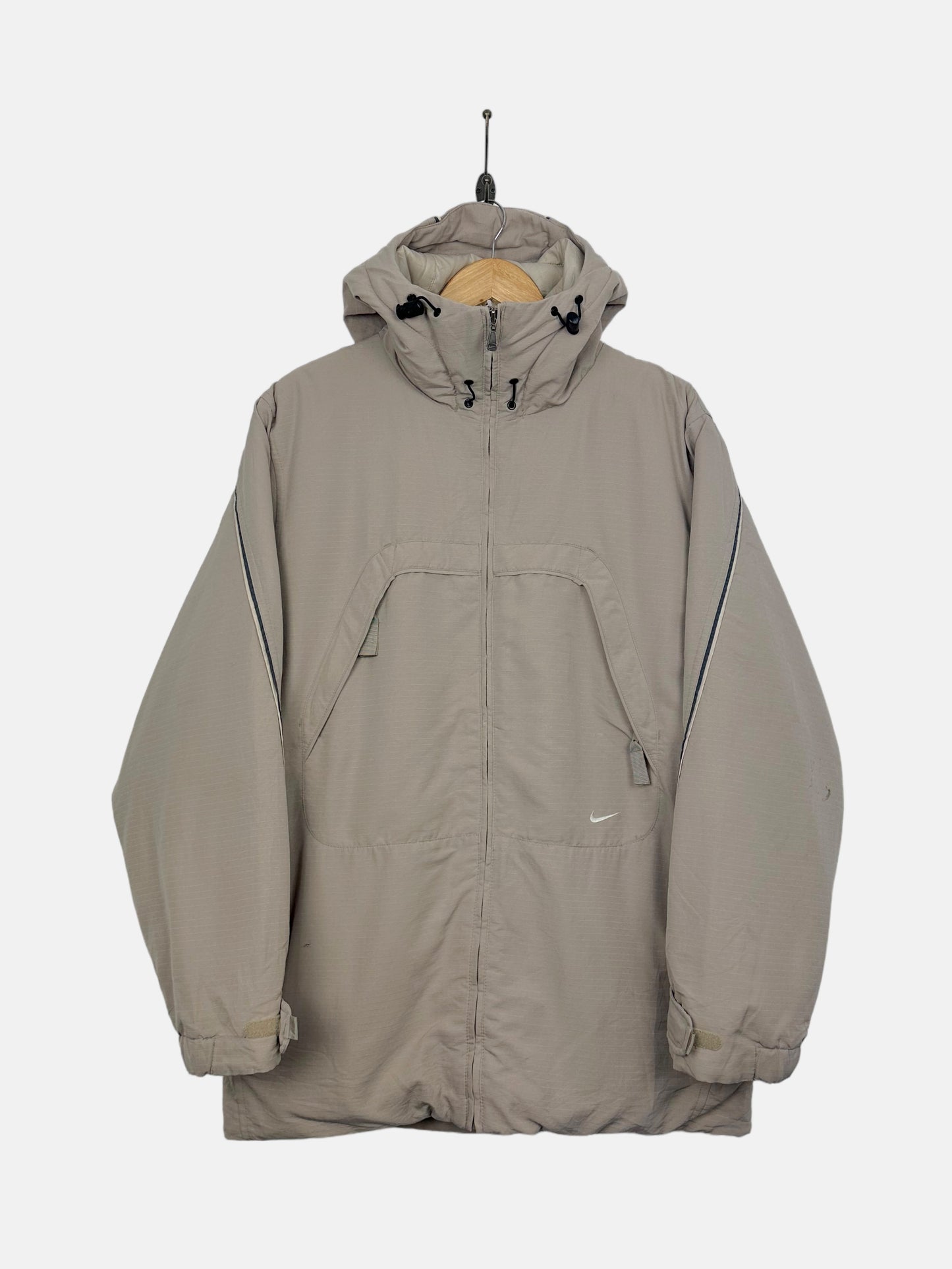 90's Nike Embroidered Vintage Fleece Lined Jacket with Hood Size L