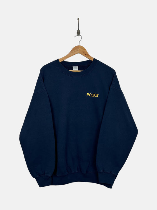 90's Police Embroidered Vintage Sweatshirt Size L