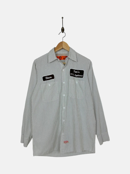 90's Pinstripe Vintage Button-Up Shirt Size 8-10