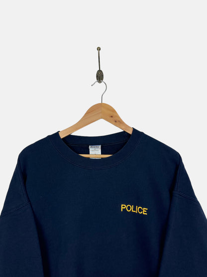 90's Police Embroidered Vintage Sweatshirt Size L