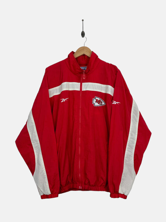 90's Reebok Kansas City Chiefs NFL Embroidered Vintage Windbreaker Jacket Size L-XL