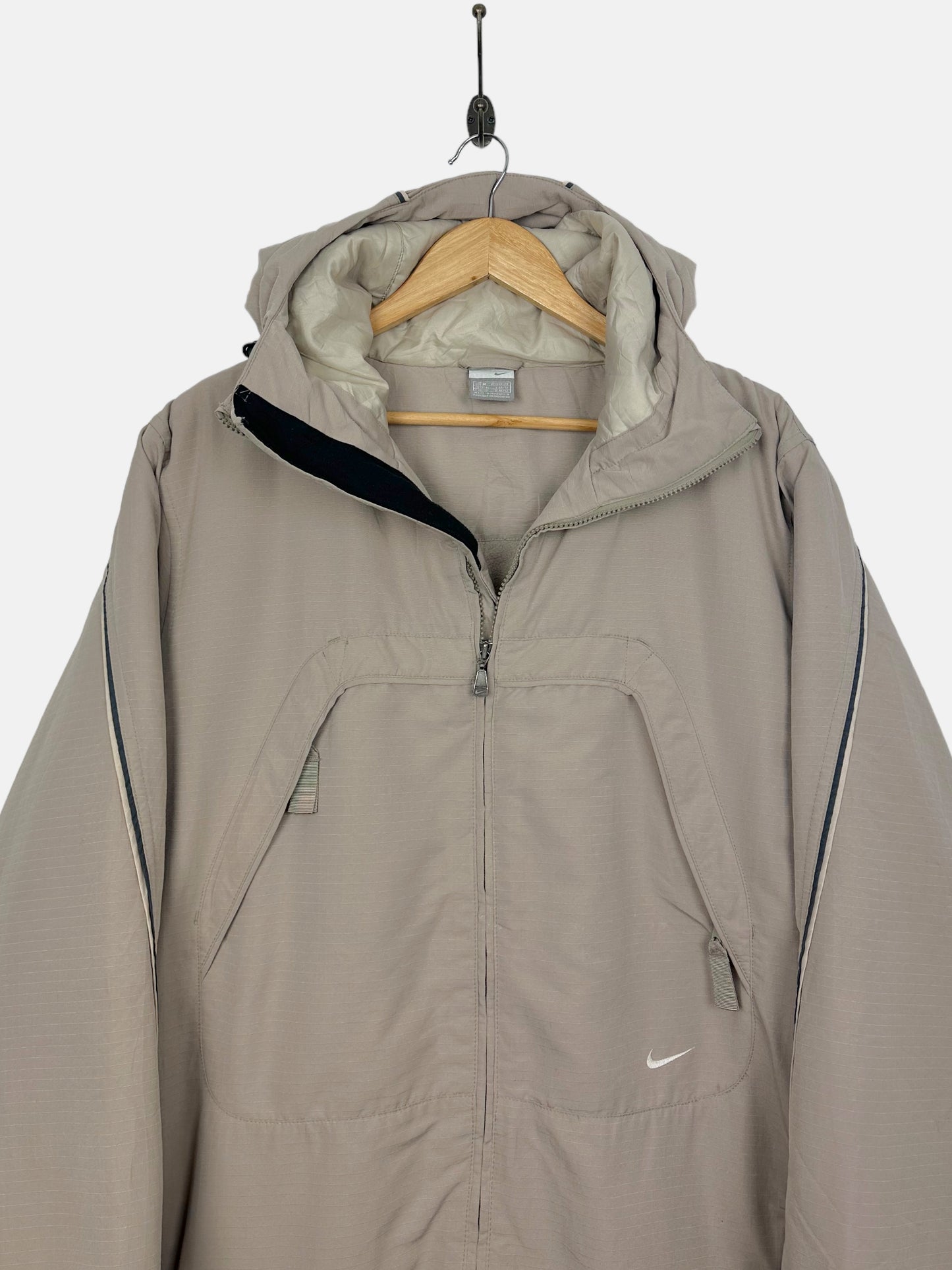 90's Nike Embroidered Vintage Fleece Lined Jacket with Hood Size L