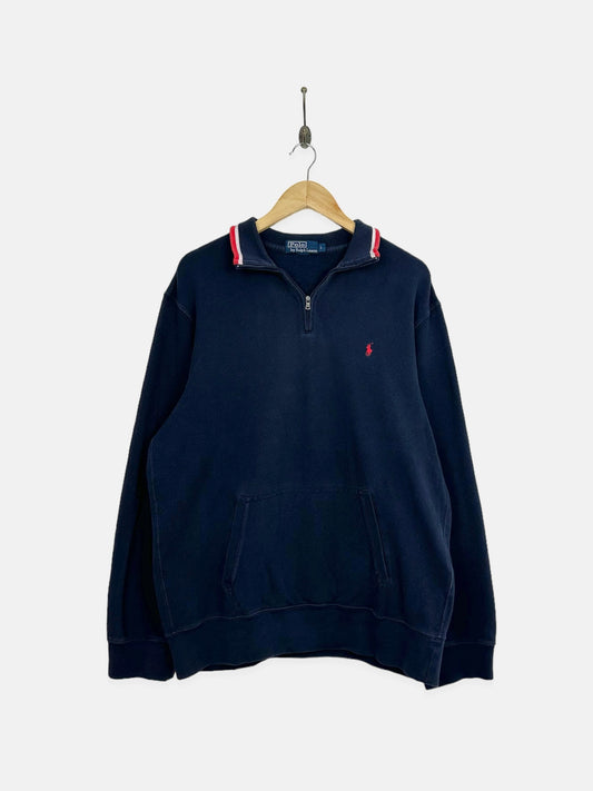 90's Ralph Lauren Embroidered Vintage Quarterzip Sweatshirt Size M-L