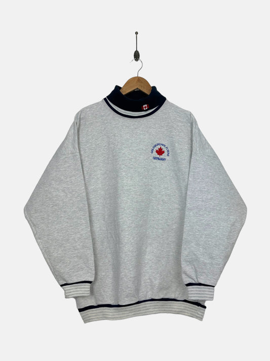 90's Geilenkirchen Flyers Hockey Embroidered Vintage Mock-Neck Sweatshirt Size L