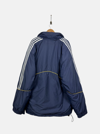 90's Adidas Embroidered Vintage Thick Puffer Jacket with Hood Size 2XL
