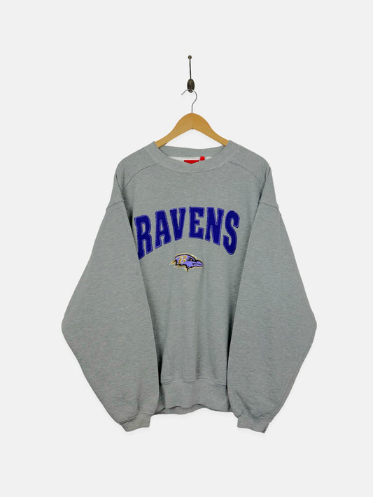 90's Reebok Baltimore Ravens NFL Embroidered Vintage Sweatshirt Size XL-2XL