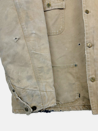 90's Distressed Carhartt Heavy Duty USA Made Vintage Jacket Size L-XL