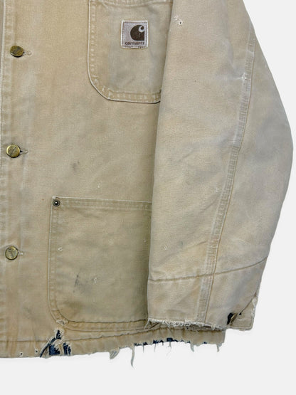 90's Distressed Carhartt Heavy Duty USA Made Vintage Jacket Size L-XL