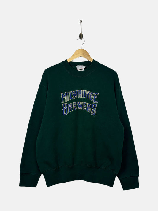 90's Milwaukee Brewers MLB USA Made Embroidered Vintage Sweatshirt Size M