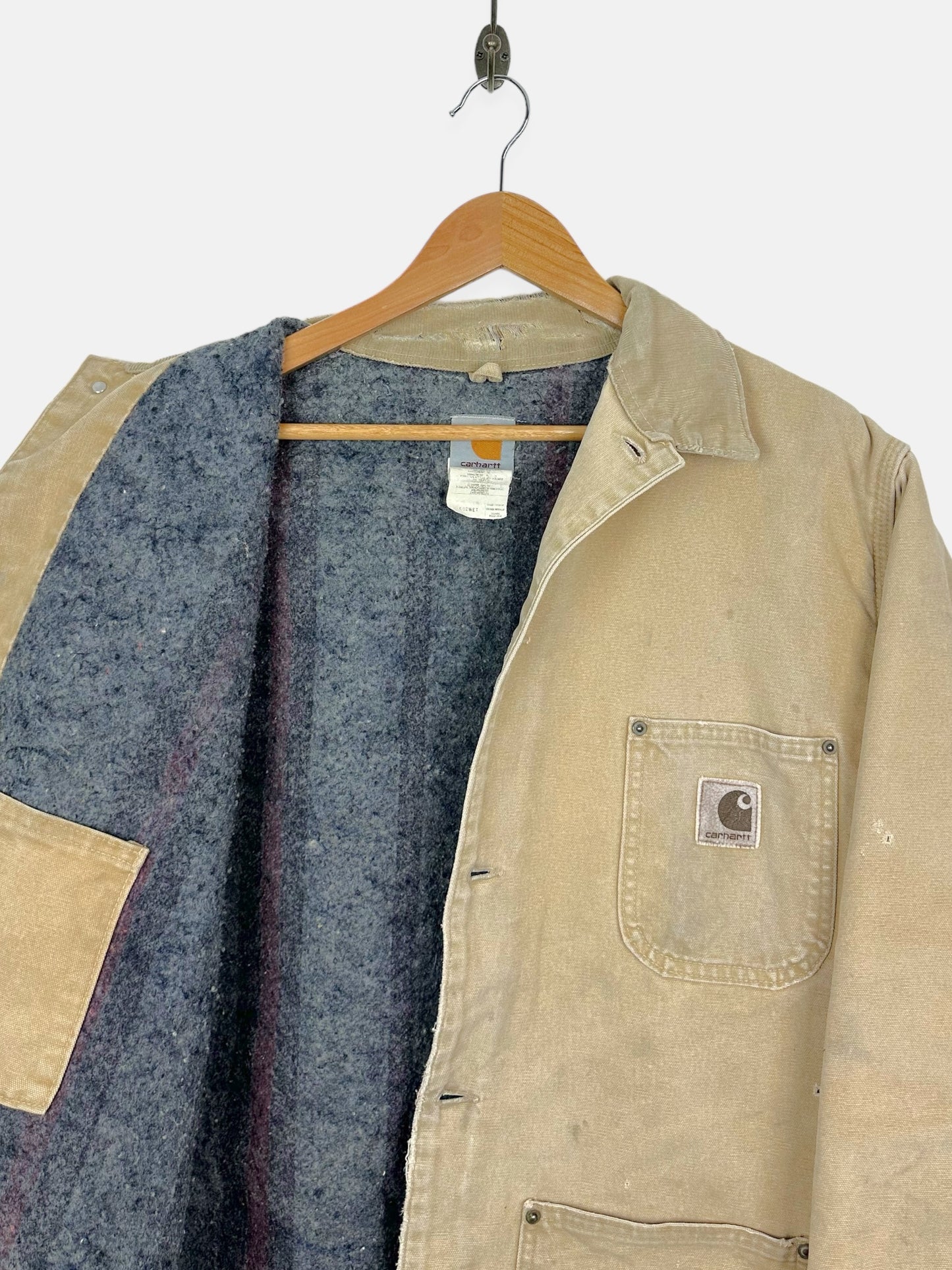 90's Distressed Carhartt Heavy Duty USA Made Vintage Jacket Size L-XL