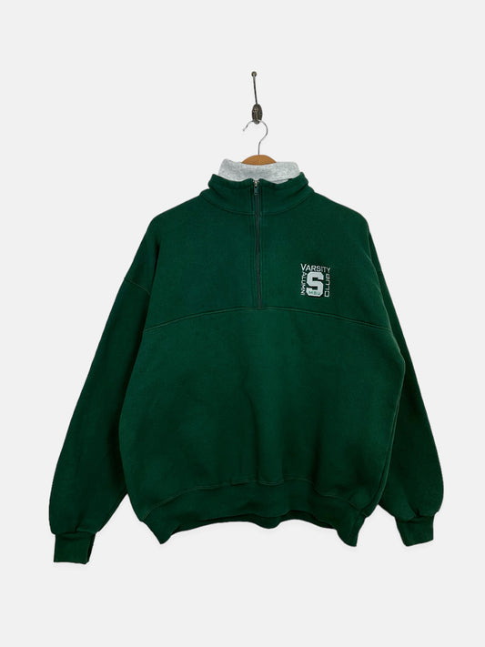 90's MSU Alumni Varsity Club Embroidered Vintage Quarterzip Sweatshirt Size 12-14