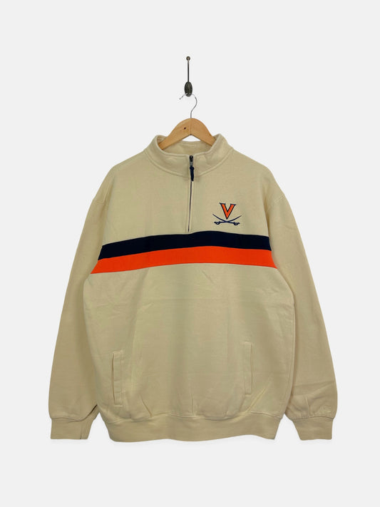 90's Virginia Cavaliers Embroidered Vintage Quarterzip Sweatshirt Size L