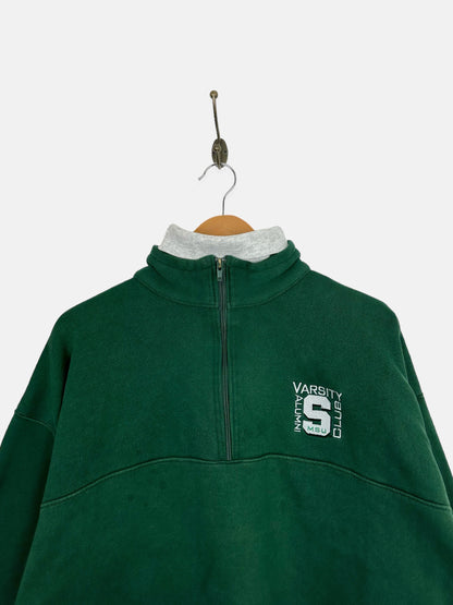 90's MSU Alumni Varsity Club Embroidered Vintage Quarterzip Sweatshirt Size 12-14