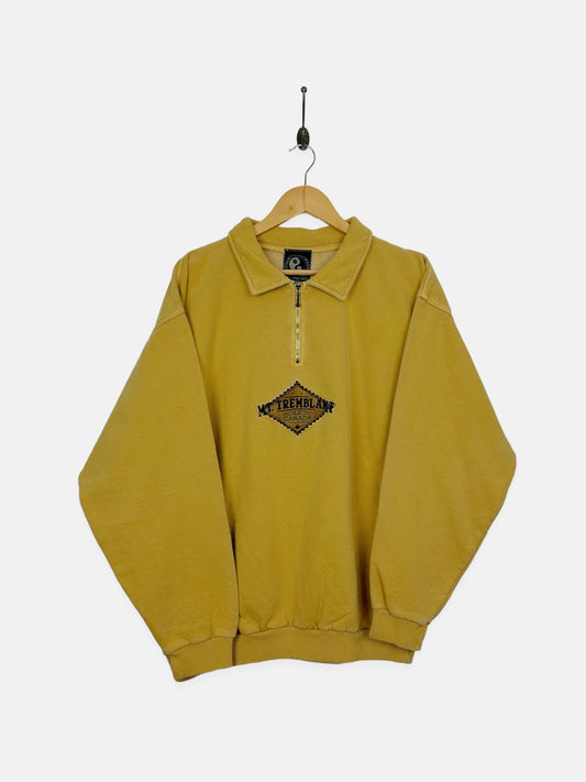 90's Mt Tremblant Canada Made Embroidered Vintage Quarterzip Sweatshirt Size M-L