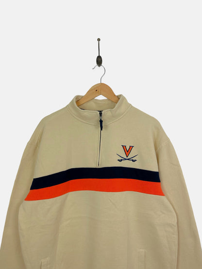 90's Virginia Cavaliers Embroidered Vintage Quarterzip Sweatshirt Size L