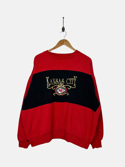 90's Kansas City Chiefs NFL Embroidered Vintage Sweatshirt Size L