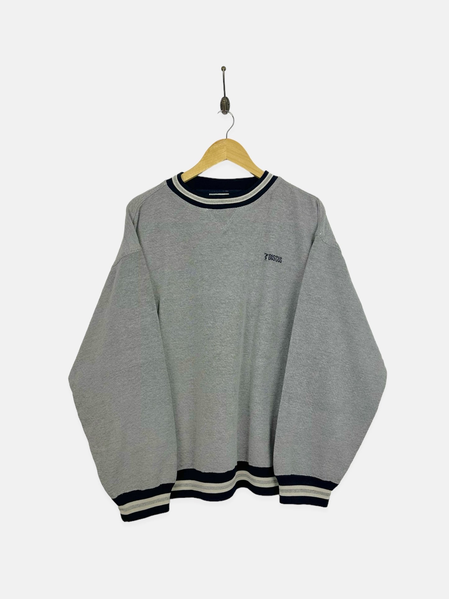 90's Discus Embroidered Vintage Sweatshirt Size M-L