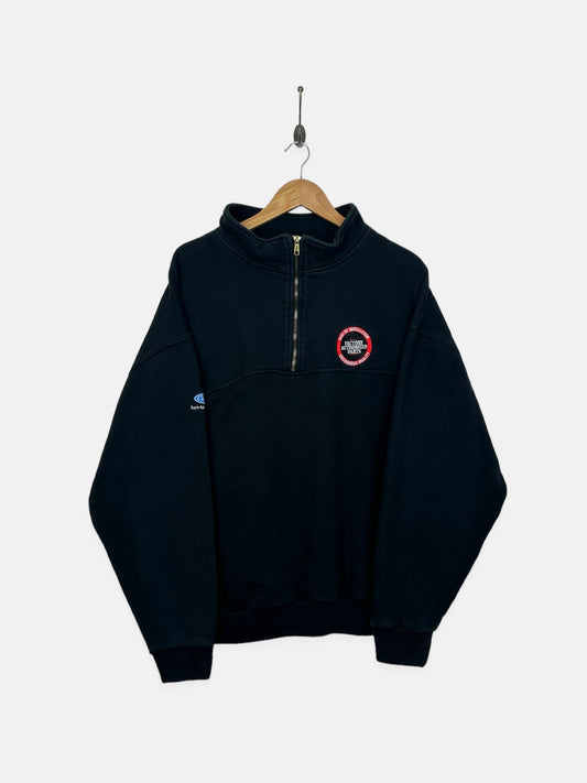 90's Factory Authorised Parts Embroidered Vintage Quarterzip Sweatshirt Size M-L