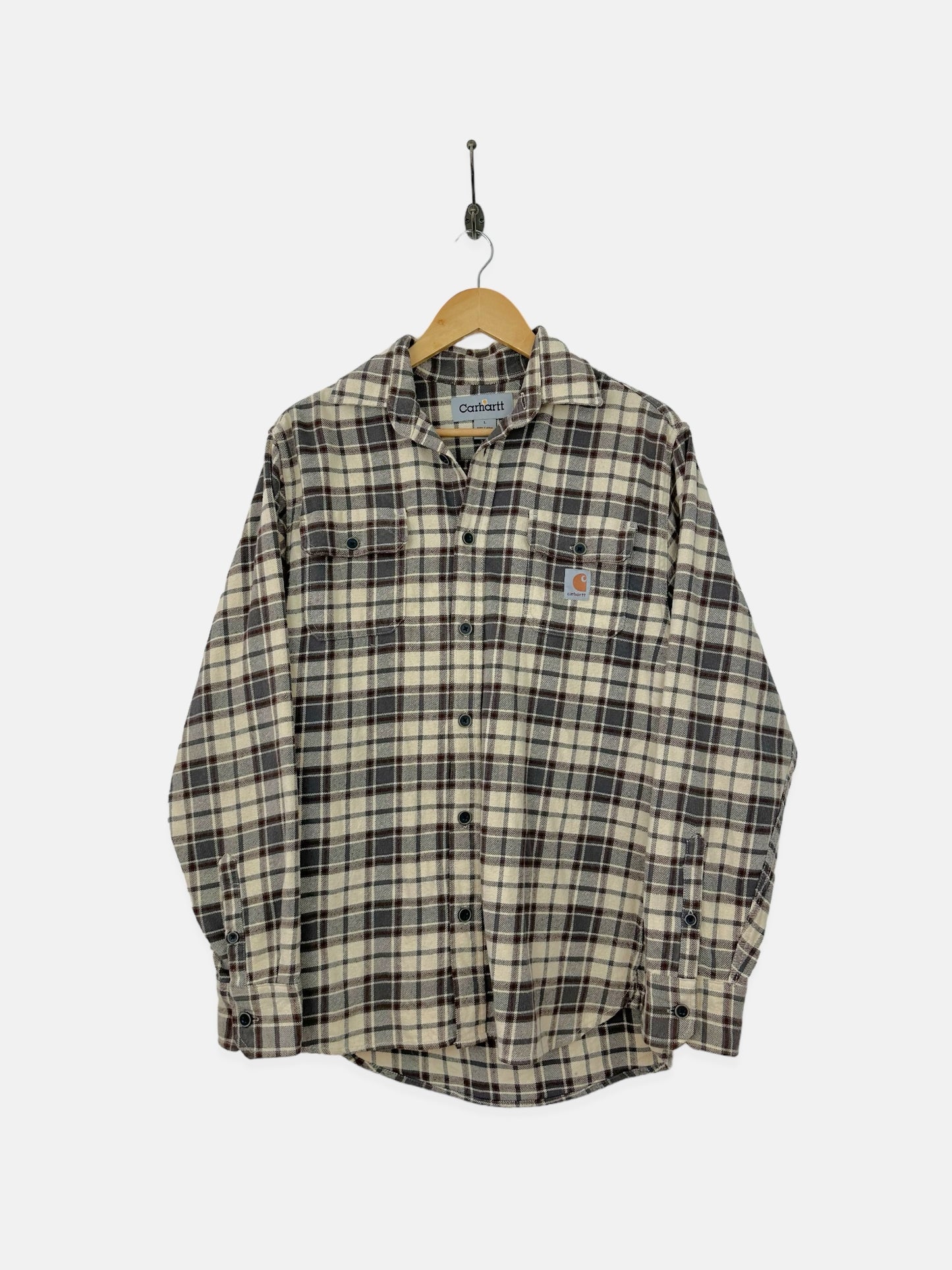 90's Carhartt Vintage Button-Up Flannel Shirt Size 10-12
