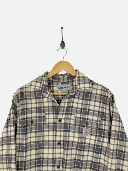 90's Carhartt Vintage Button-Up Flannel Shirt Size 10-12