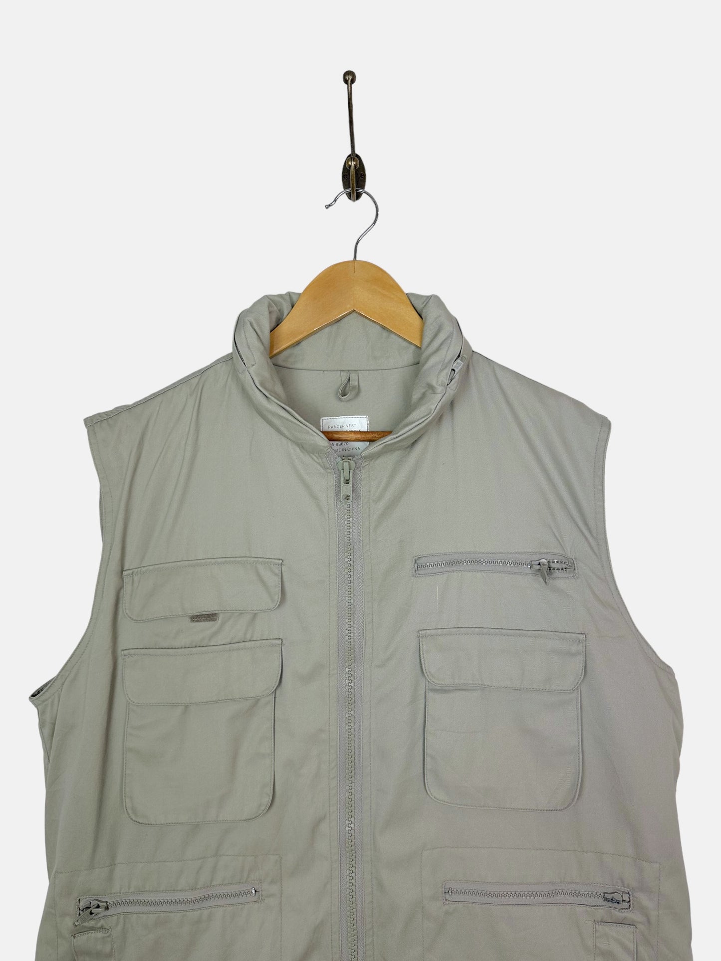 90's Beige Vintage Cargo Vest Size L