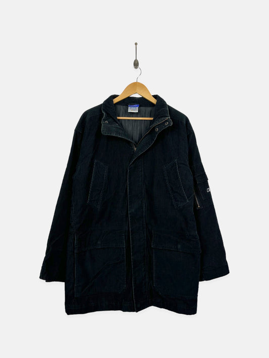 90's Reebok Embroidered Vintage Corduroy Long Jacket Size S