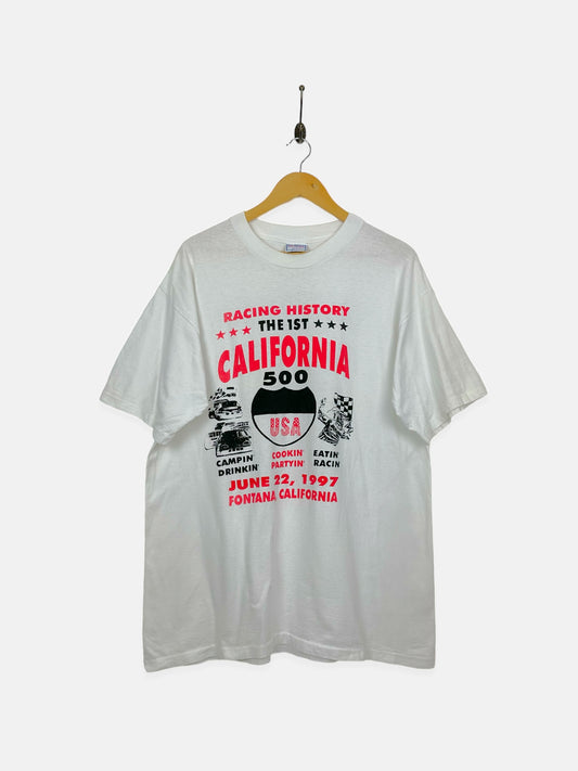 1997 California 500 Racing USA Made Vintage T-Shirt Size XL-2XL