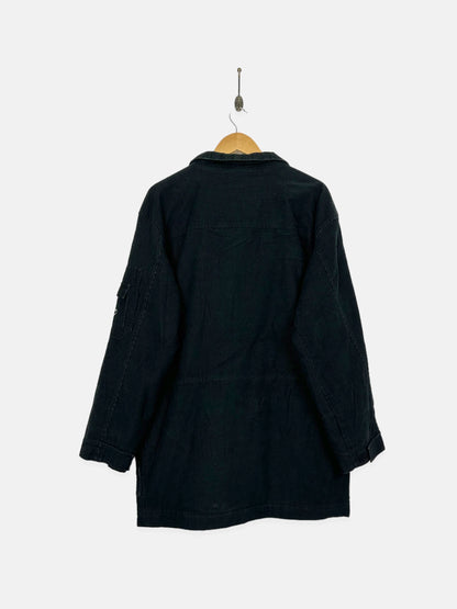 90's Reebok Embroidered Vintage Corduroy Long Jacket Size S