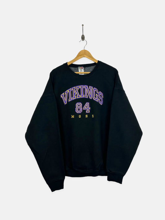90's Randy Moss #84 Vikings NFL Embroidered Vintage Sweatshirt Size L-XL