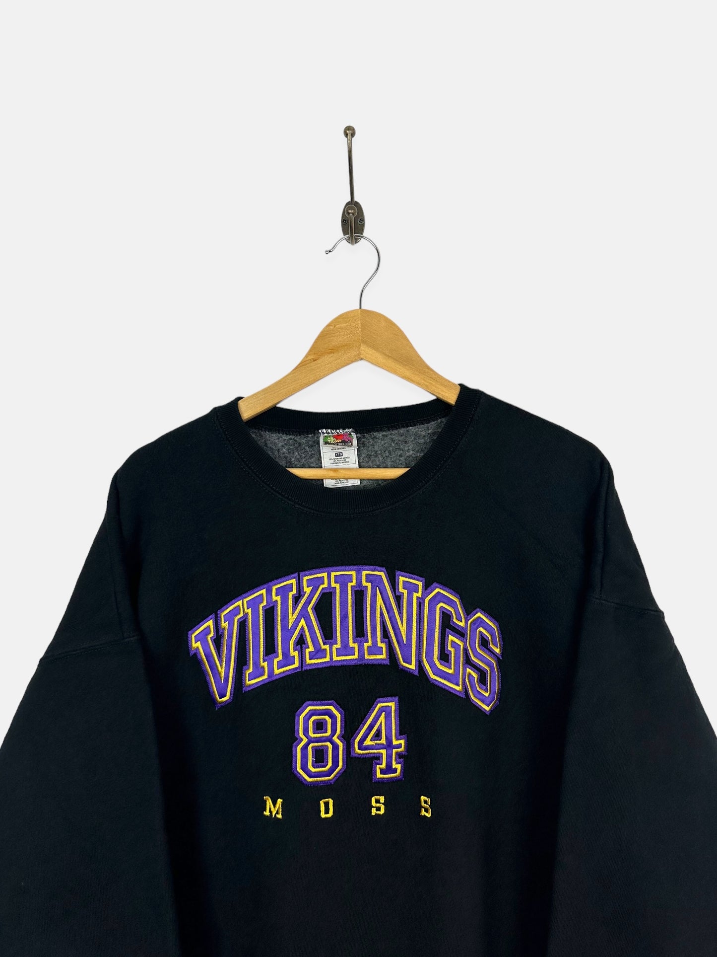 90's Randy Moss #84 Vikings NFL Embroidered Vintage Sweatshirt Size L-XL