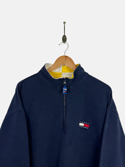 90's Tommy Hilfiger Embroidered Vintage Quarterzip Sweatshirt Size 2XL