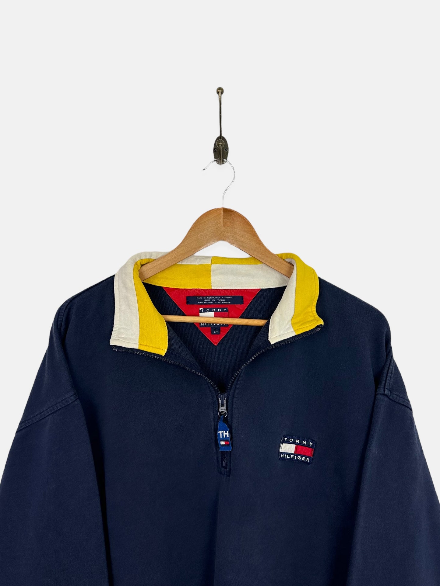 90's Tommy Hilfiger Embroidered Vintage Quarterzip Sweatshirt Size 2XL