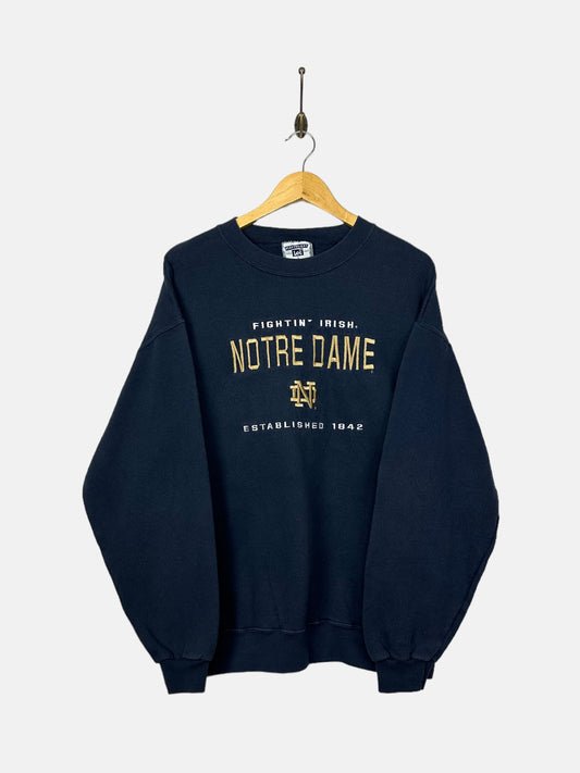 90's Notre Dame University Embroidered Vintage Sweatshirt Size L