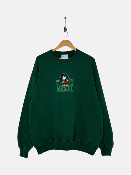 90's Disney Mickey Mouse USA Made Embroidered Vintage Sweatshirt Size XL
