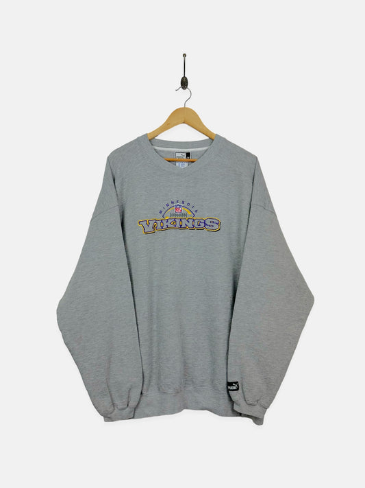 90's Minnesota Vikings Puma NFL Embroidered Vintage Sweatshirt Size 2-3XL