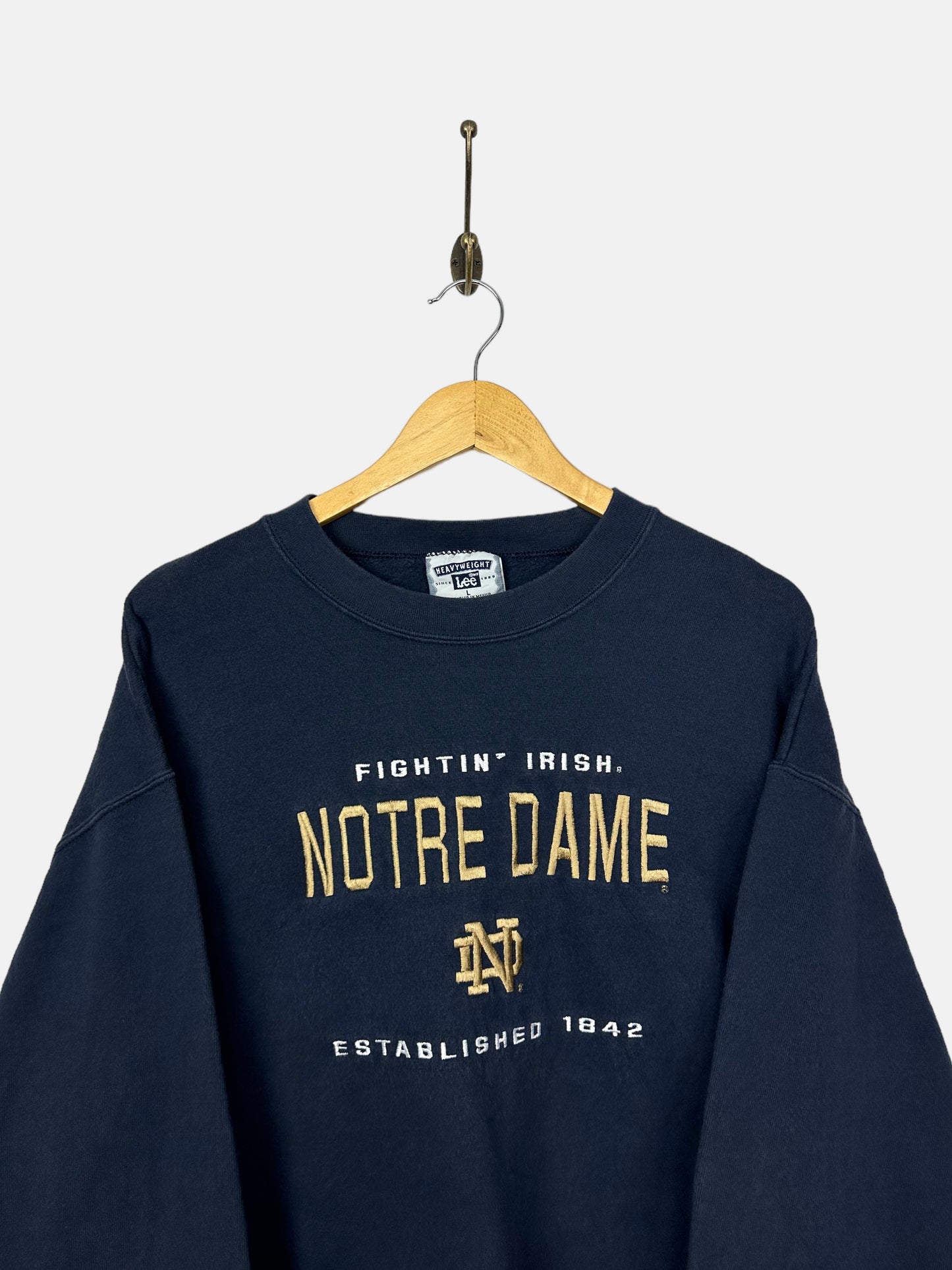 90's Notre Dame University Embroidered Vintage Sweatshirt Size L