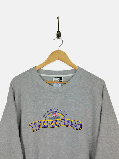 90's Minnesota Vikings Puma NFL Embroidered Vintage Sweatshirt Size 2-3XL