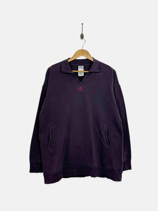 Adidas Embroidered Vintage Light Quarterzip Sweatshirt Size 10-12