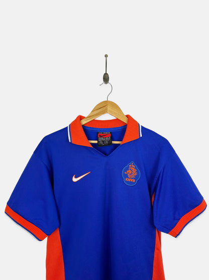 1997 Nike Netherlands Bergkamp #10 Embroidered Vintage Football Jersey Size 10-12
