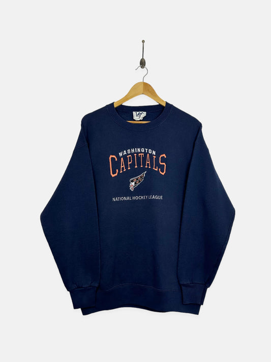 90's Washington Capitals NHL USA Made Embroidered Vintage Sweatshirt Size L