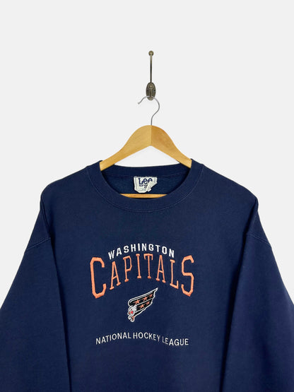 90's Washington Capitals NHL USA Made Embroidered Vintage Sweatshirt Size L